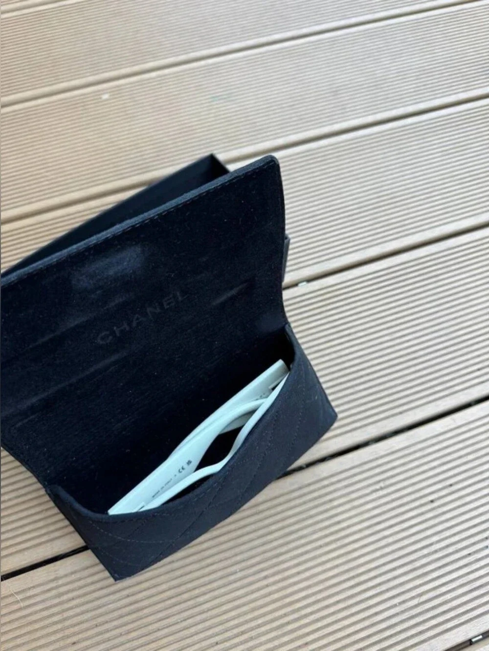 CHANEL Black White Cat-Eye Sunglasses with CC Accent